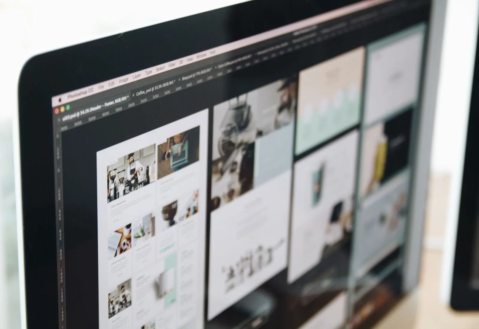 Designer’s screen showing an online store layout in progress